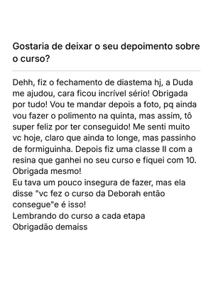 Depoimento de aluna da Imersão