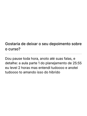 Depoimento de aluna da Imersão
